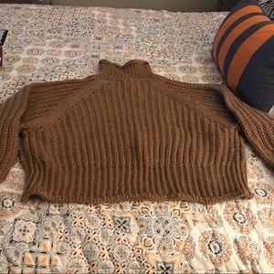 Brown knit crop sweater